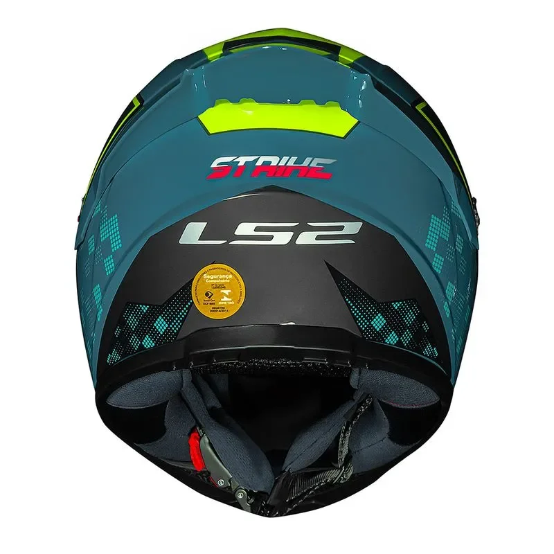 Capacete LS2 FF358 Classic S Striker Azul/Amarelo Flúor - Spinelli
